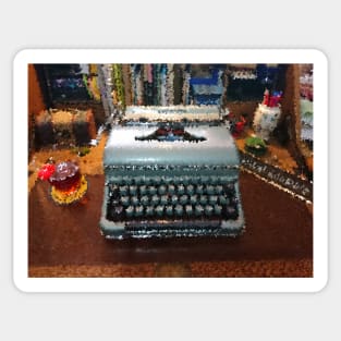 BLUEBIRD VINTAGE TYPEWRITER Sticker